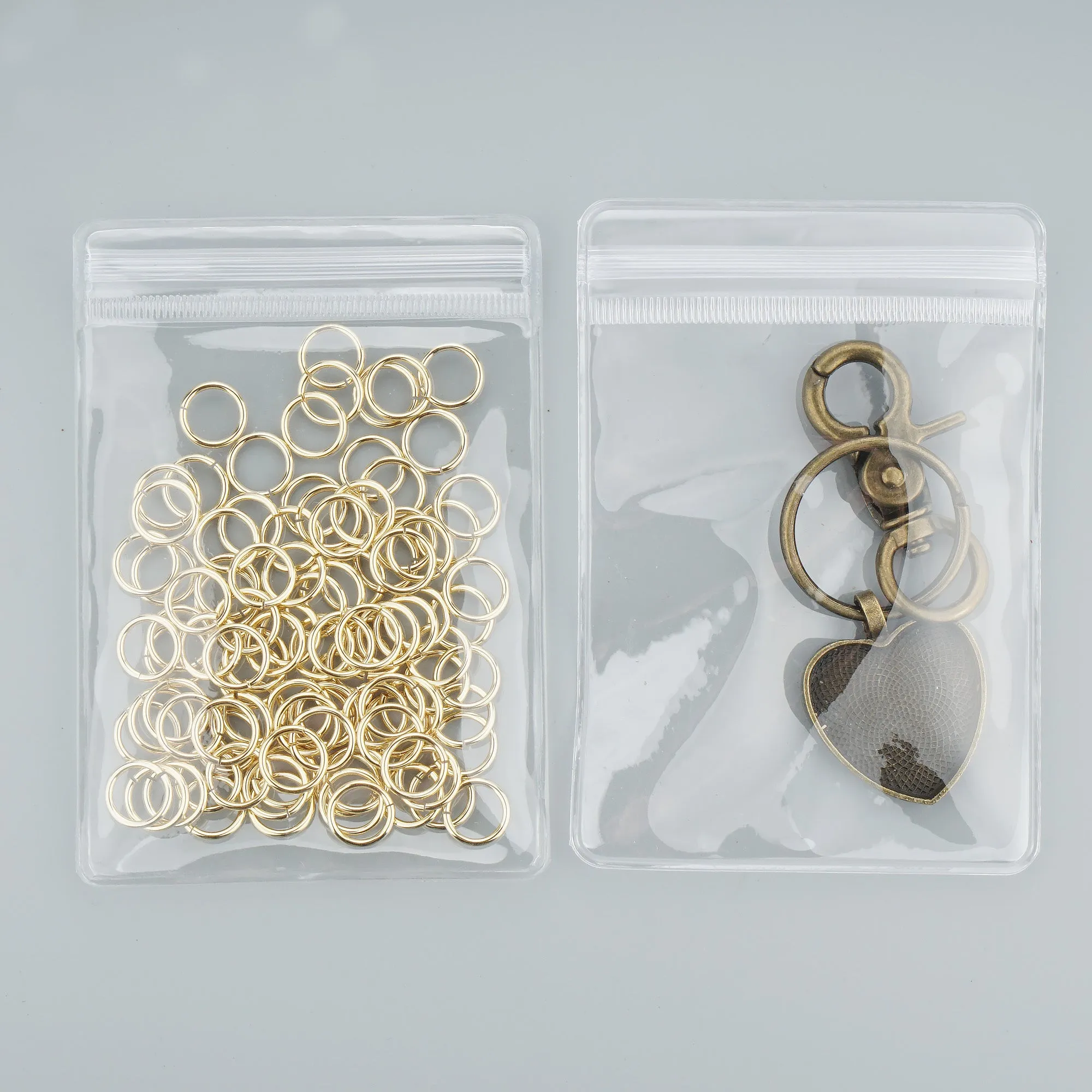 100 count Reusable Clear PVC transparent Zip Lock Jewelry Bag Eco-friendly Multi-sizes available