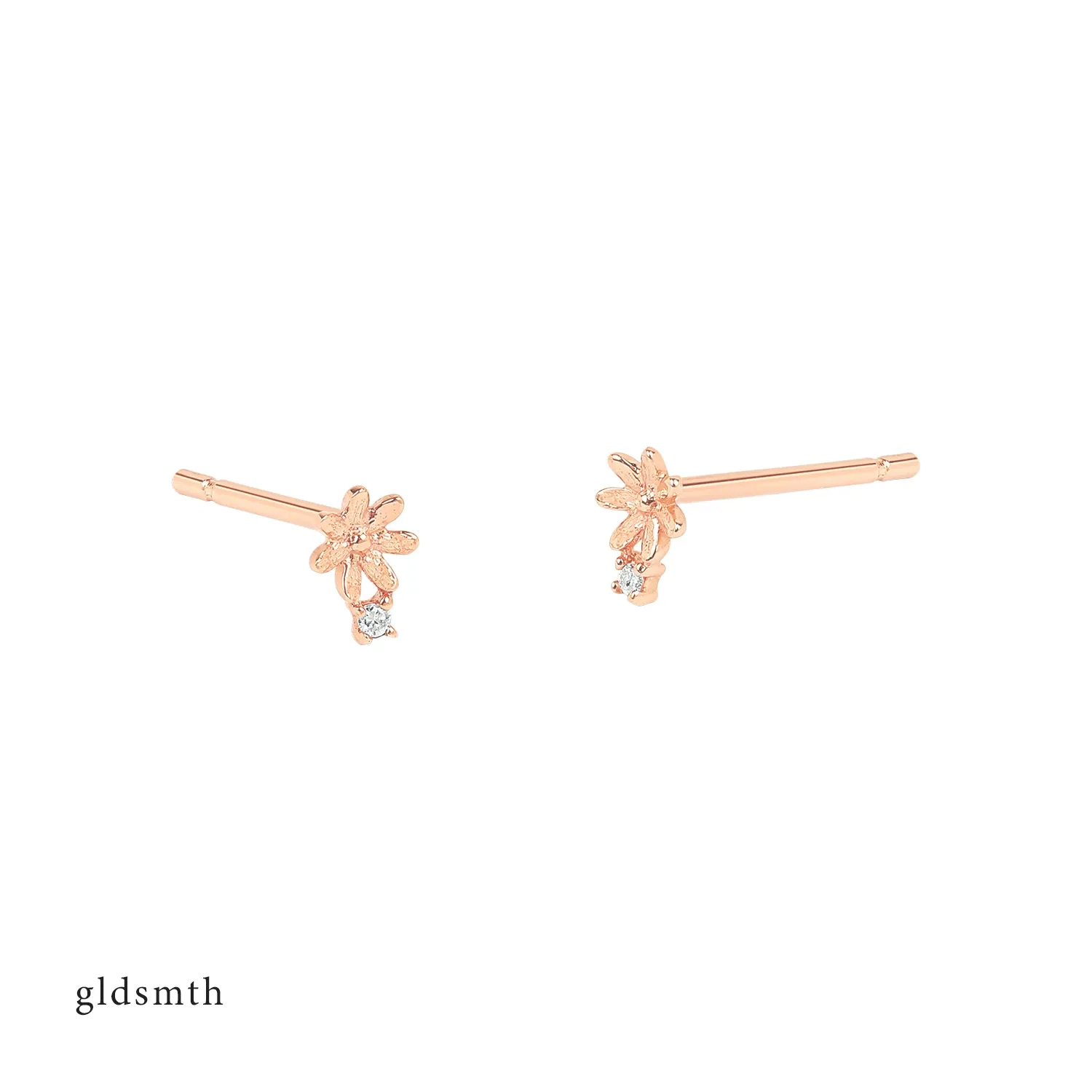 14k Rose Gold Daisy Studs