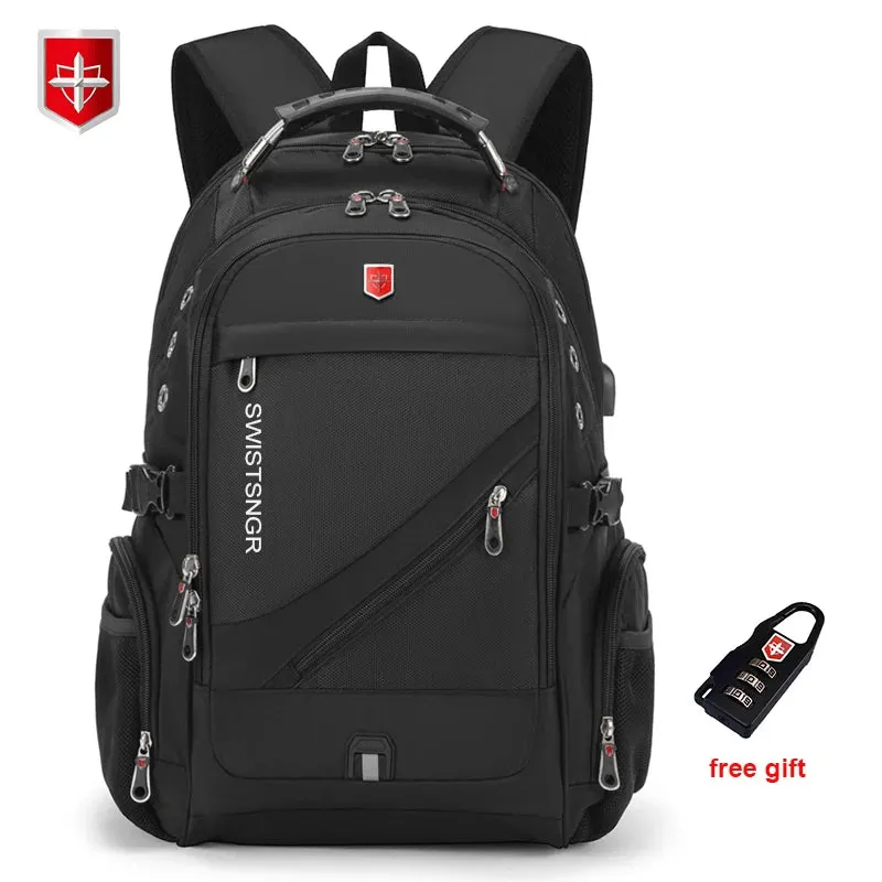 3％ Off | 2024 Waterproof 17 Inch Laptop Backpack Men USB Charging Travel Backpack Women Oxford Rucksack Male Vintage School Bag Mochila