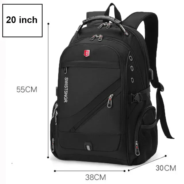 3％ Off | 2024 Waterproof 17 Inch Laptop Backpack Men USB Charging Travel Backpack Women Oxford Rucksack Male Vintage School Bag Mochila