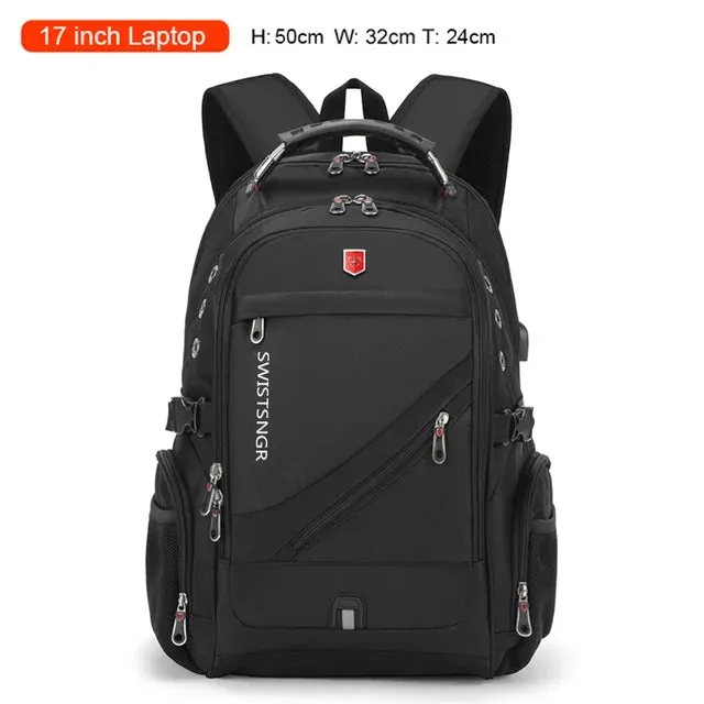 3％ Off | 2024 Waterproof 17 Inch Laptop Backpack Men USB Charging Travel Backpack Women Oxford Rucksack Male Vintage School Bag Mochila