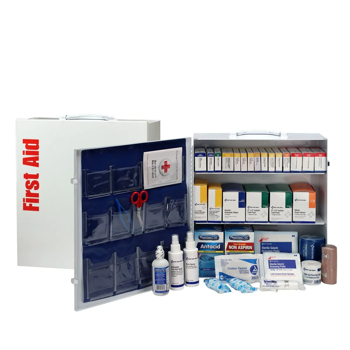 3 Shelf First Aid Cabinet With Medications, ANSI Compliant - W-90575