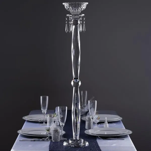 35" Gemcut Egyption Handcrafted Glass Floral Vase Votive Candle Holder Table Top Wedding Centerpiece - 1 PCS