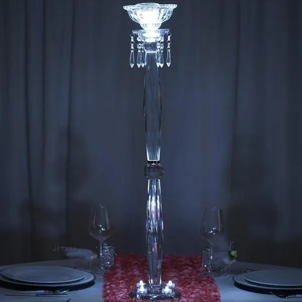 35" Gemcut Egyption Handcrafted Glass Floral Vase Votive Candle Holder Table Top Wedding Centerpiece - 1 PCS