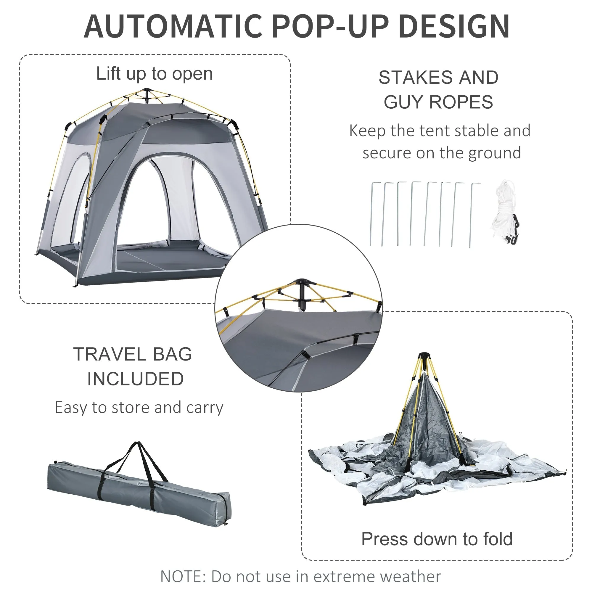 4 Person Automatic Camping Tent