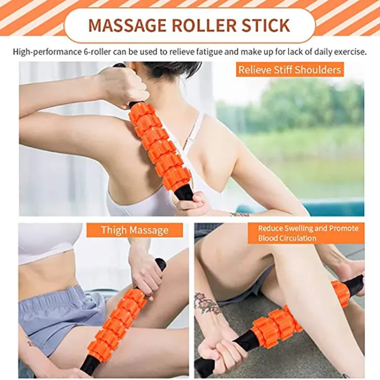 5pcs/set Crescent Hollow Foam Roller Yoga Column Set Fitness Muscle Relaxation Massager Set(33cm Black)