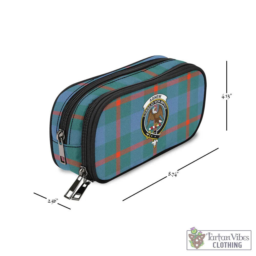 Agnew Ancient Tartan Pen and Pencil Case with Family Crest