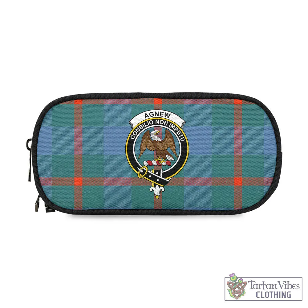 Agnew Ancient Tartan Pen and Pencil Case with Family Crest