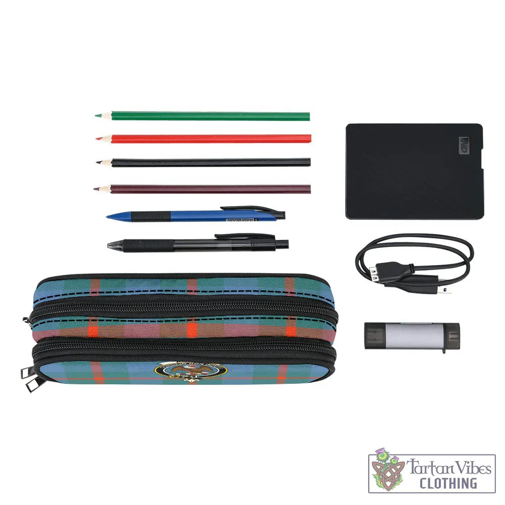 Agnew Ancient Tartan Pen and Pencil Case with Family Crest