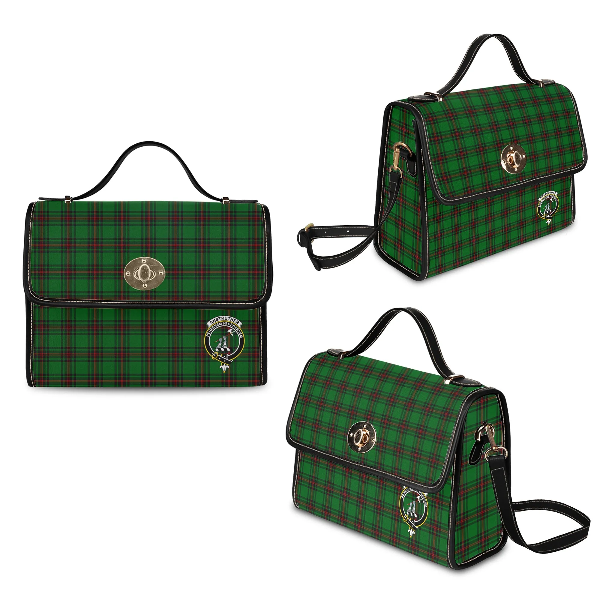 Anstruther Tartan Waterproof Canvas Bag with Family Crest