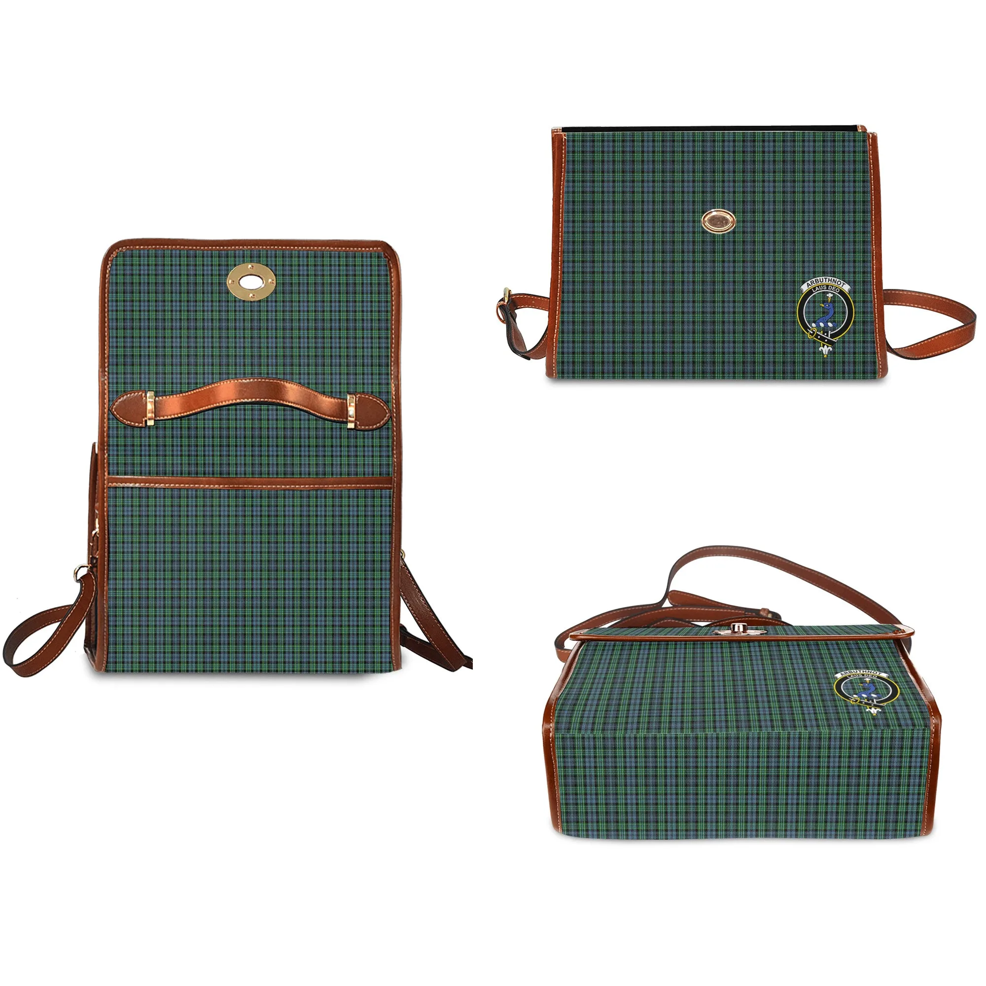 Arbuthnot Tartan Waterproof Canvas Bag with Family Crest