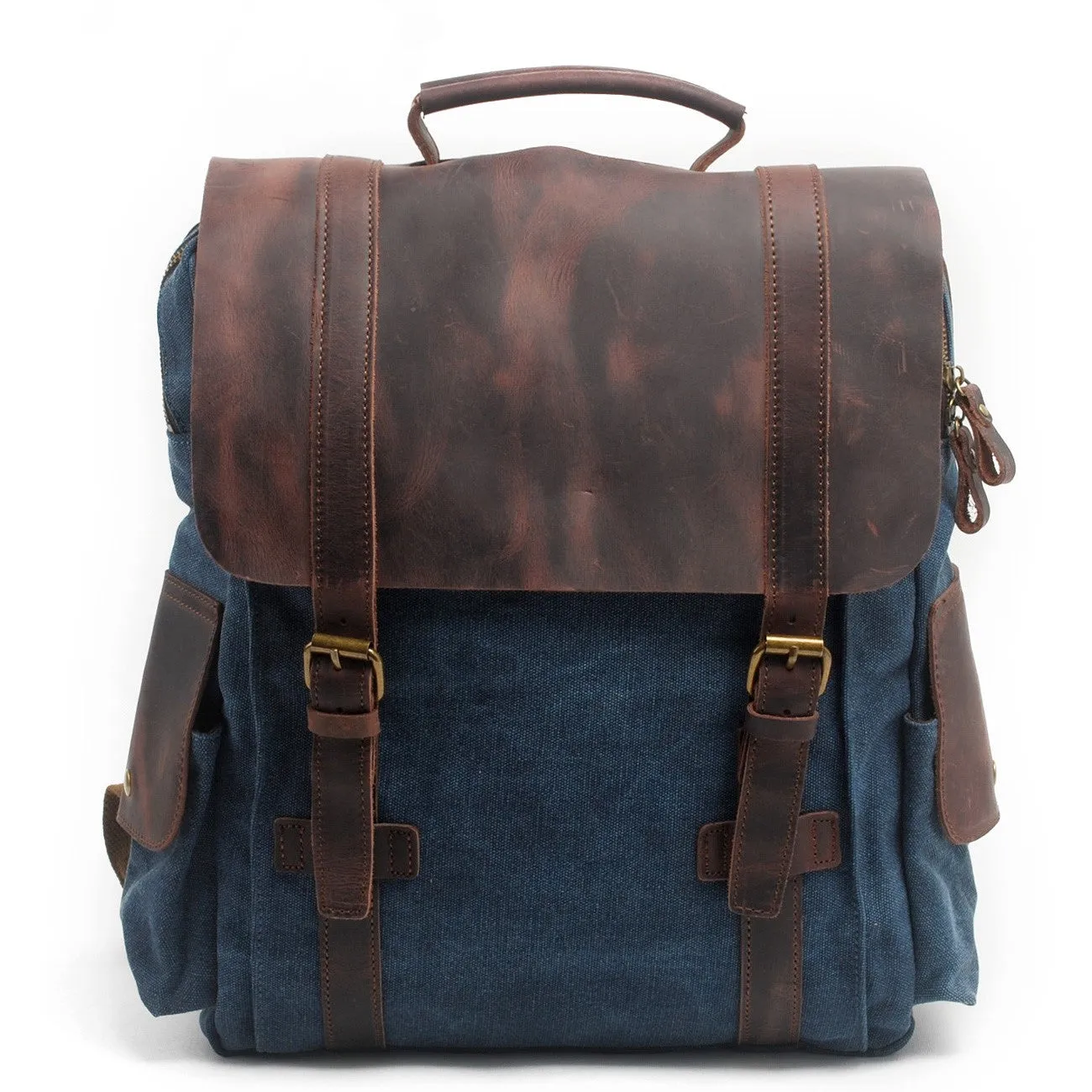 Arxus New Thunder Layer Leather Retro Backpack Notebook Bag