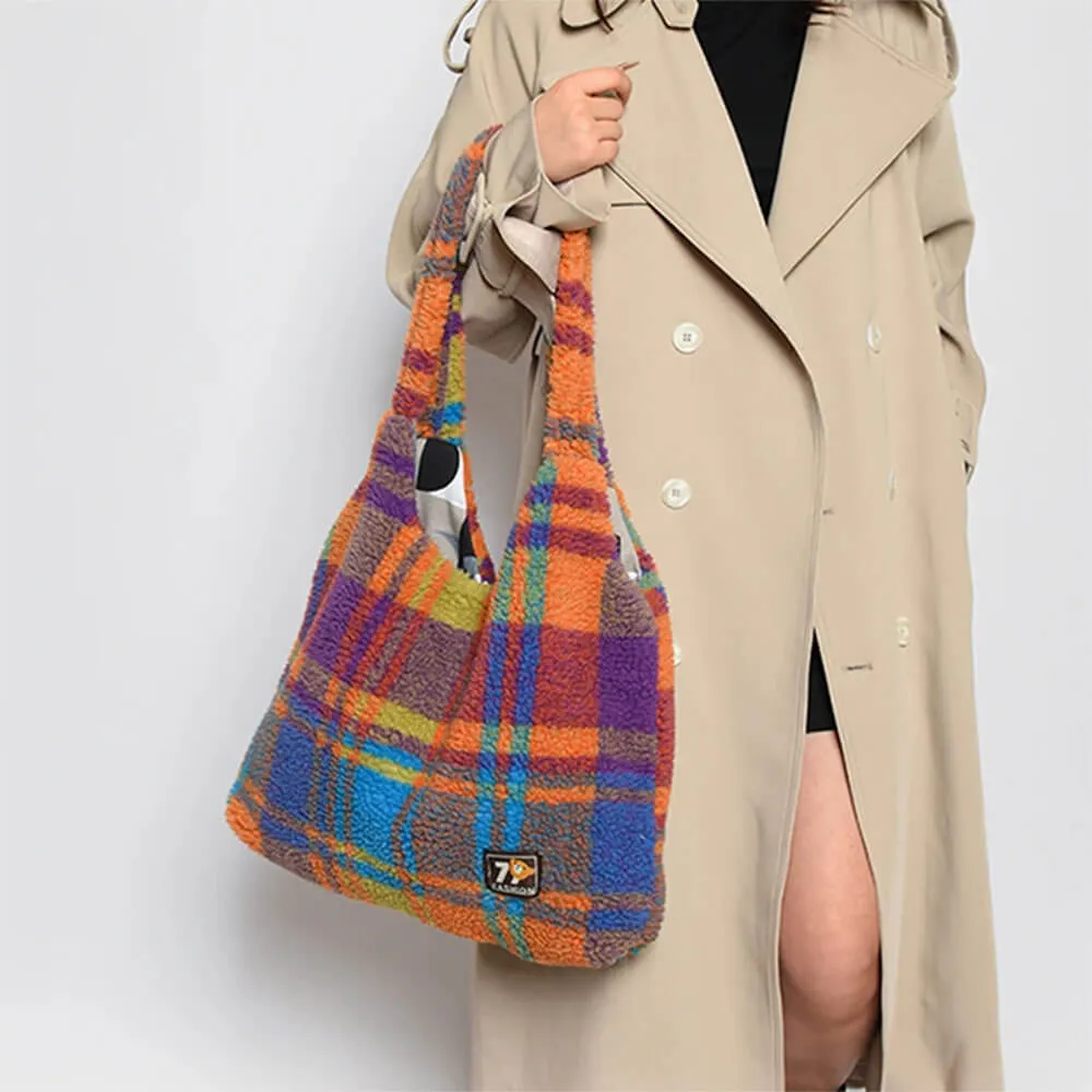 Autumn Feels Plaid Tote Bag