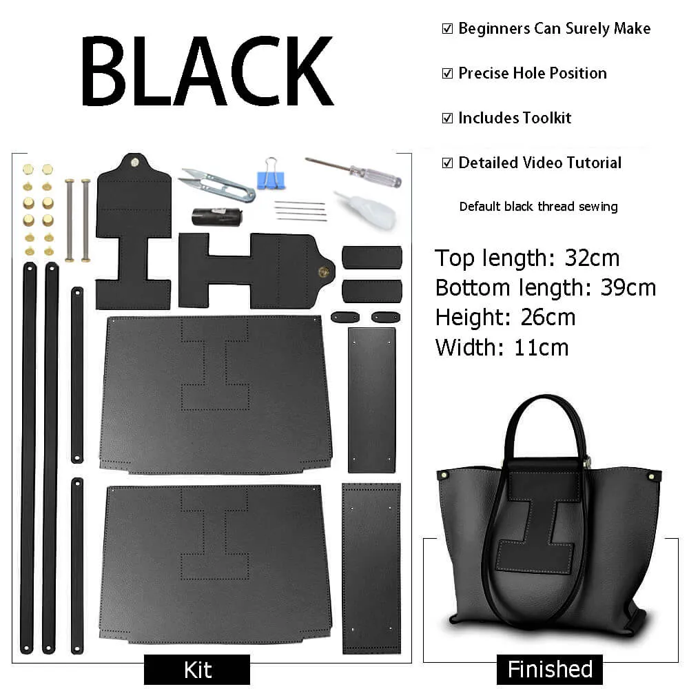 BABYLON™ Leather Large Magnetic Clasp Tote Bag DIY Kit