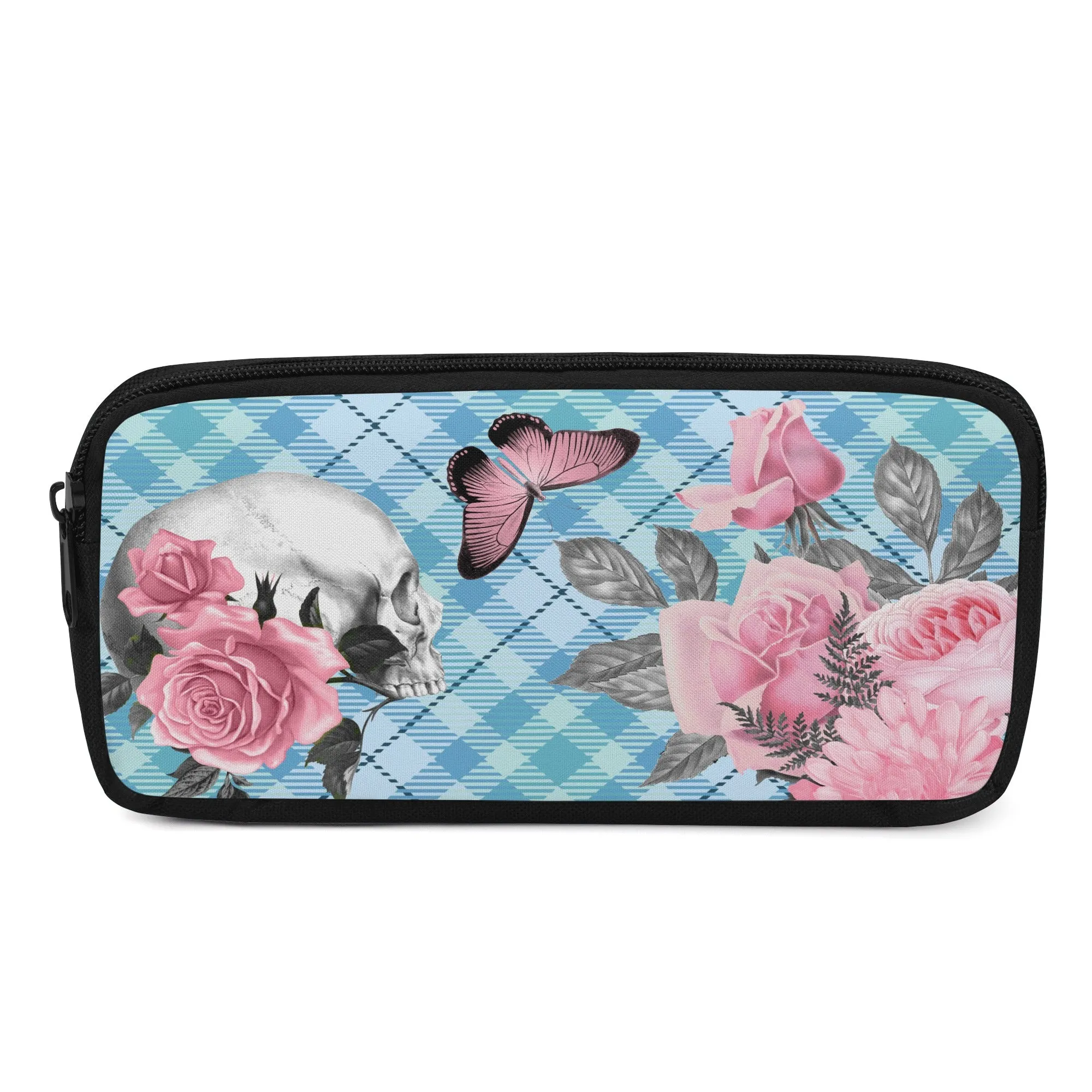 Back to school | Canvas Pencil Case | One-Side Printed | High Quality | Spacious | Pastel Goth Blue and Pink