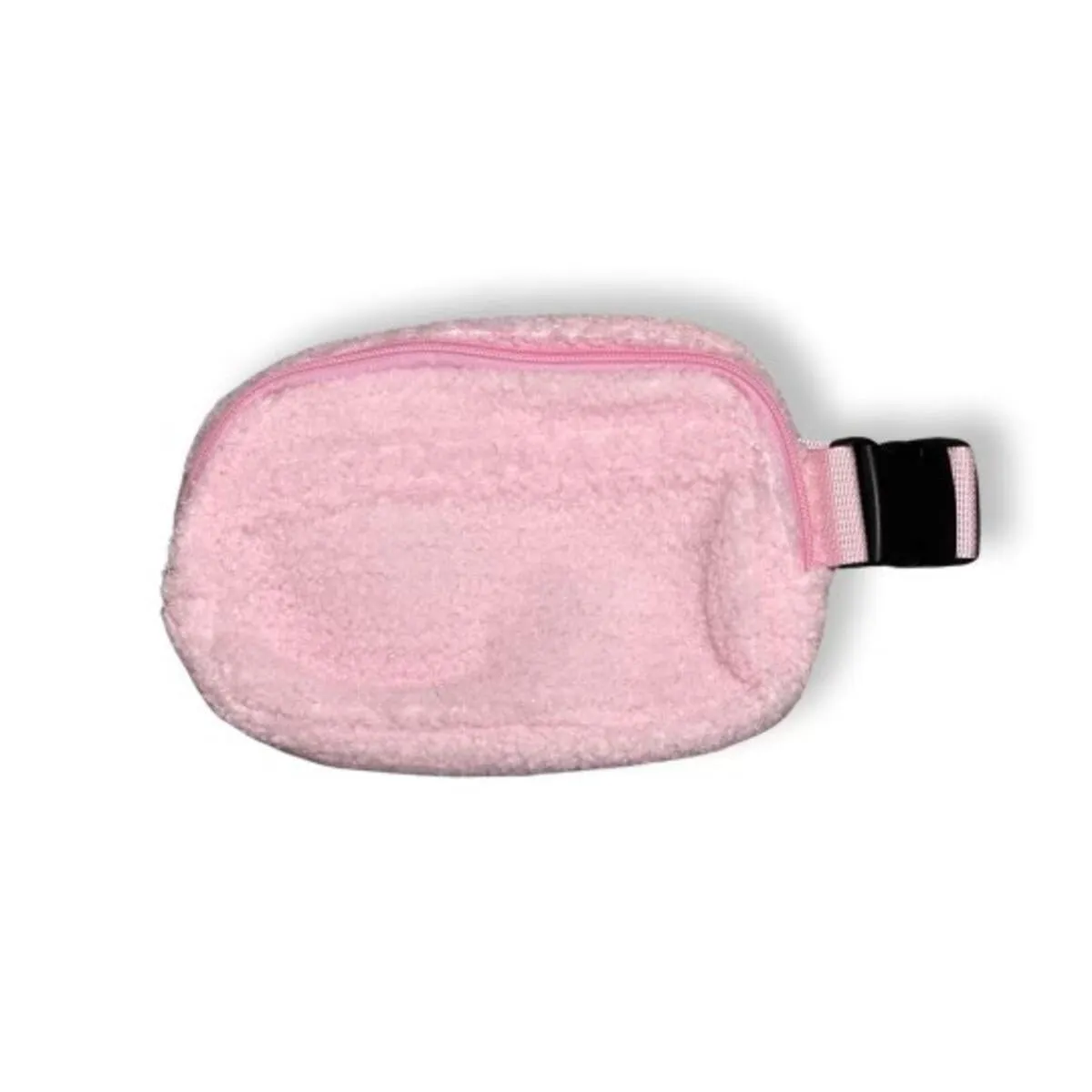 Bari Lynn Shimmer Sherpa Waist Bag - Pink