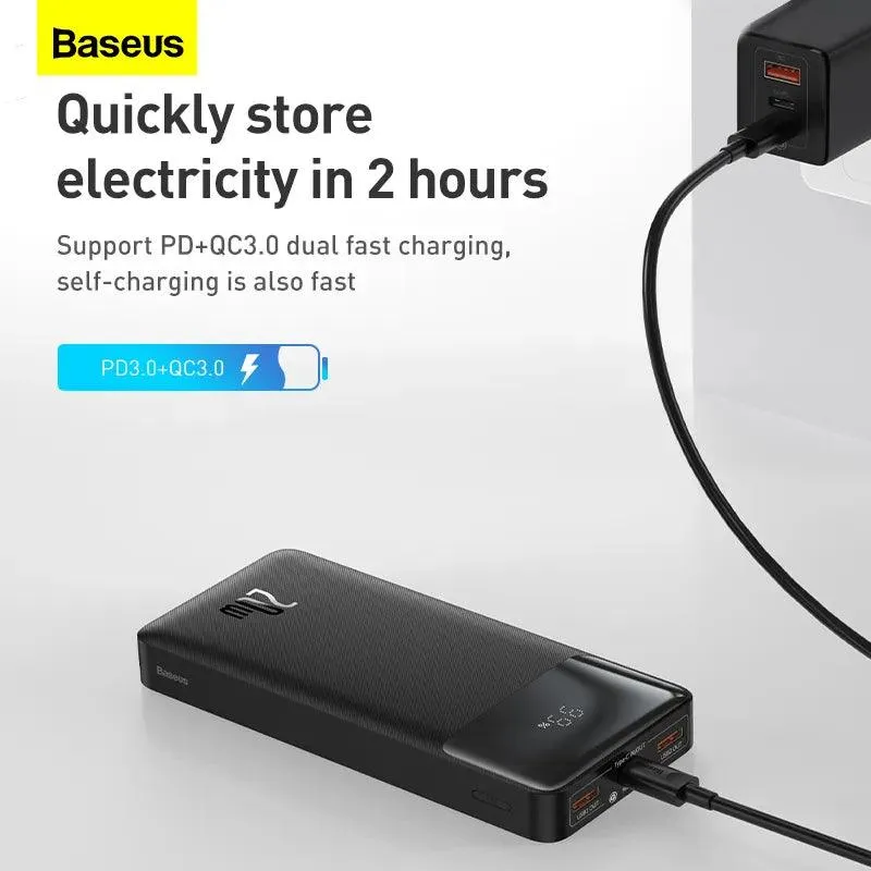 Baseus Ultra-Compact Fast Charging Power Bank with Dual Outputs and LED Indicator