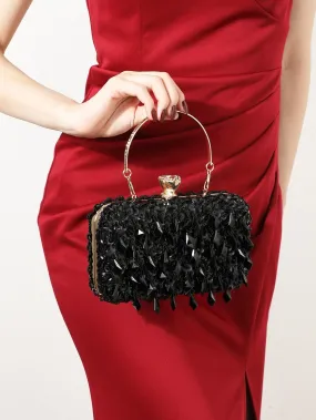 Beautiful Black Beaded Cocktail Purse