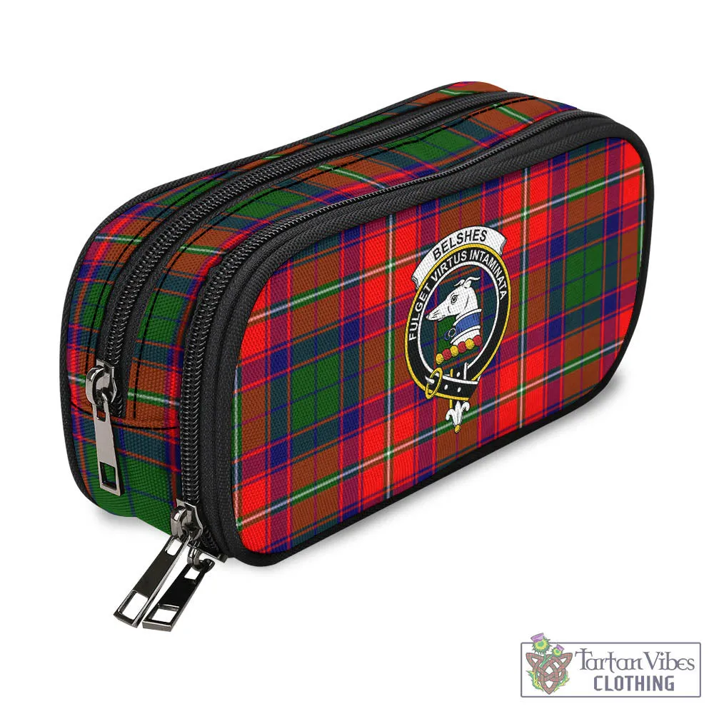 Belshes Tartan Pen and Pencil Case with Family Crest