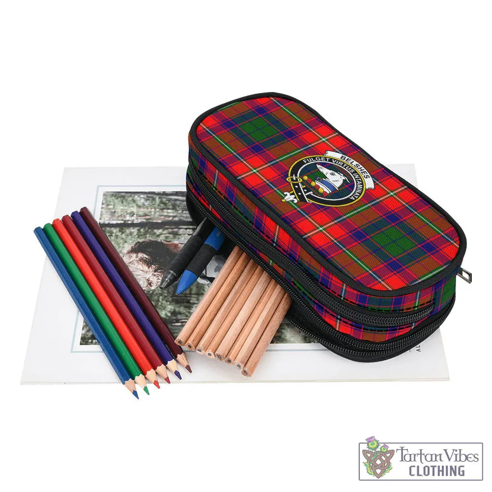 Belshes Tartan Pen and Pencil Case with Family Crest