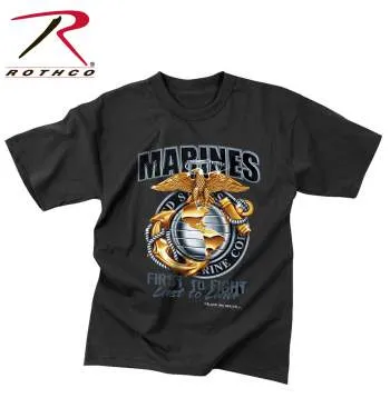 Black Ink Marines First To Fight T-Shirt