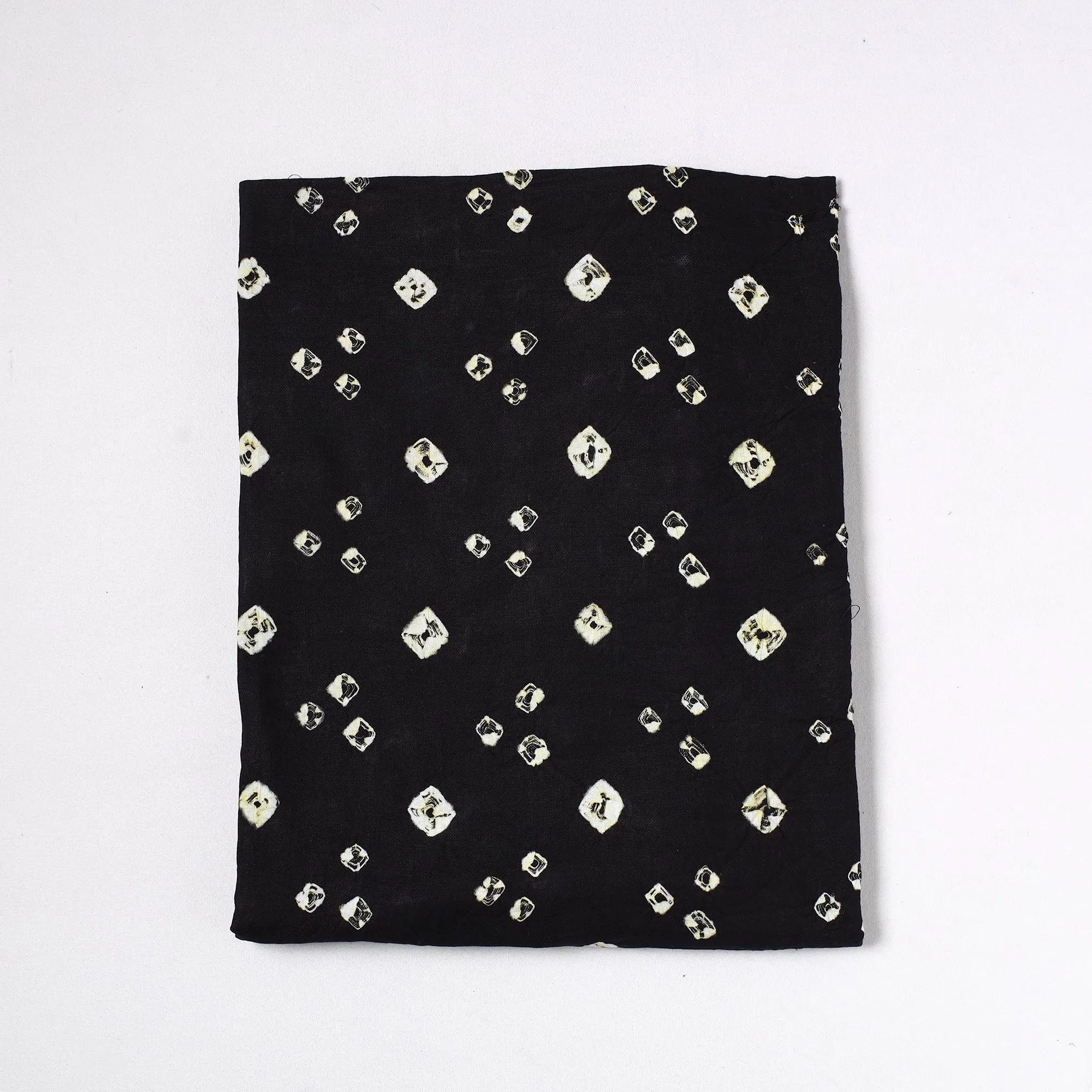 Black - Kutch Bandhani Tie-Dye Satin Cotton Precut Fabric (1.4 meter) 23