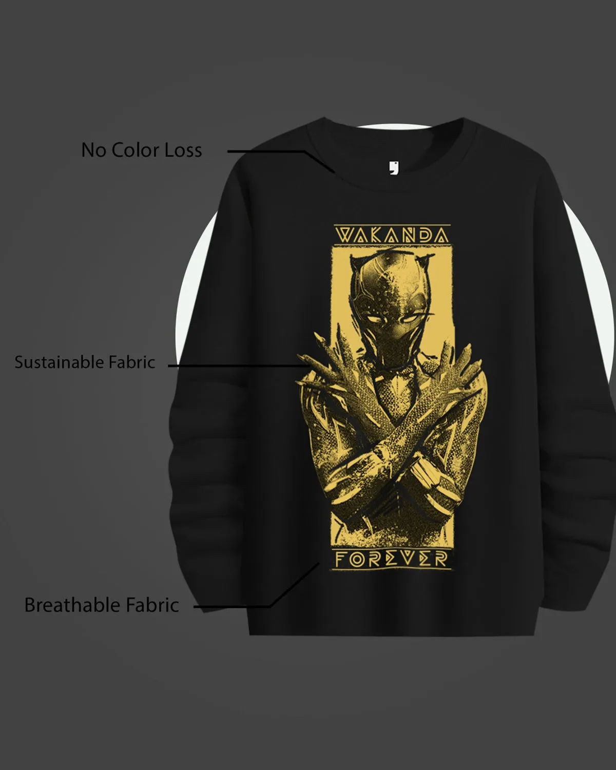 Black Wakanda Forever Full Sleeve T-Shirt