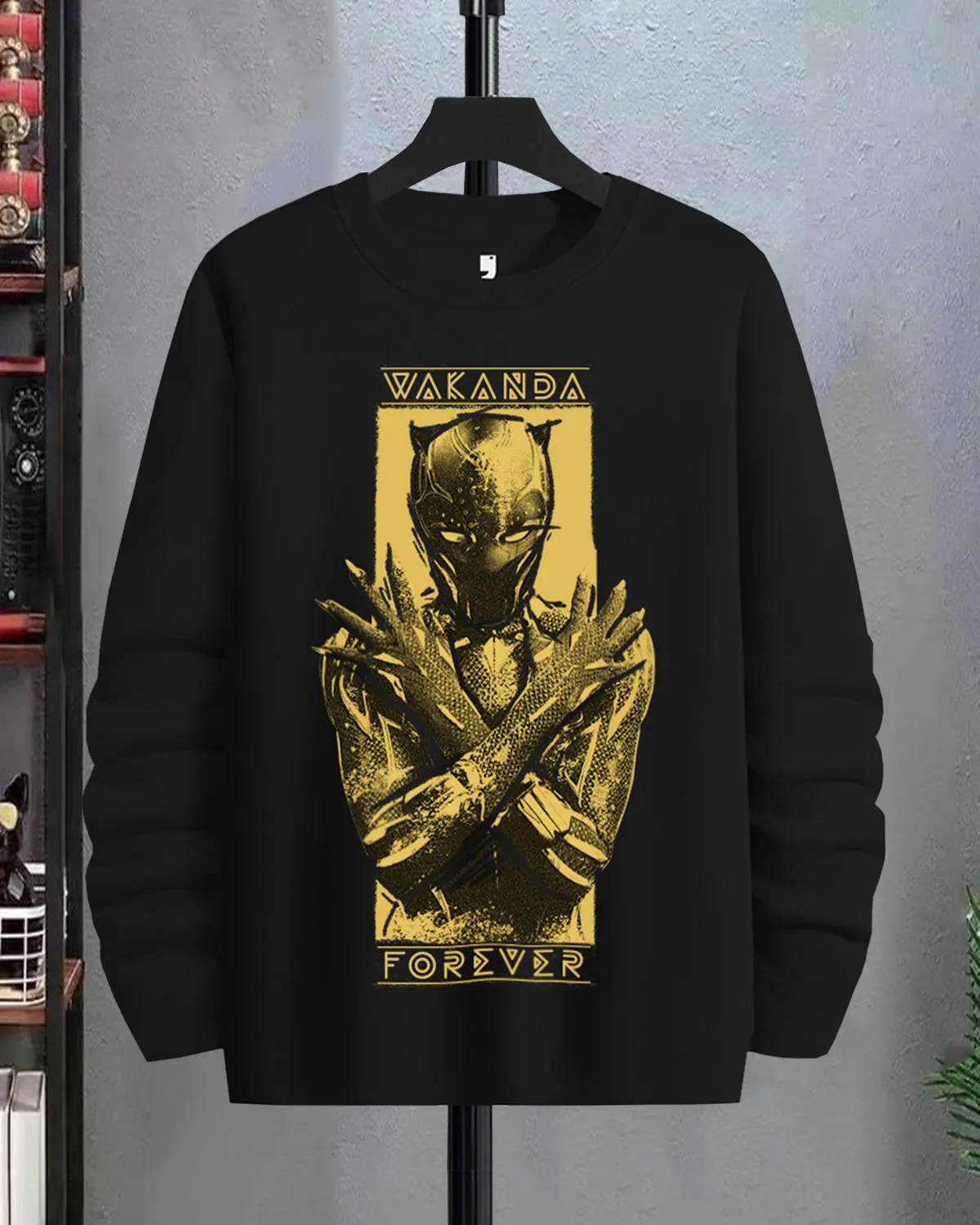 Black Wakanda Forever Full Sleeve T-Shirt