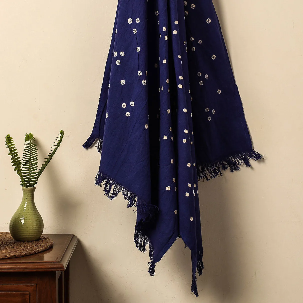 Blue - Bandhani Tie-Dye Handloom Cotton Towel