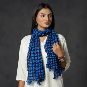 Blue - Kutch Bandhani Tie-Dye Cotton Stole
