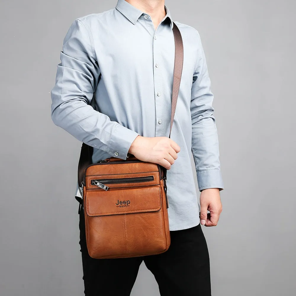 Brand Men's Crossbody Shoulder Bags High Quality Tote Fashion Business Man Messenger Bag Split Leather Handbag