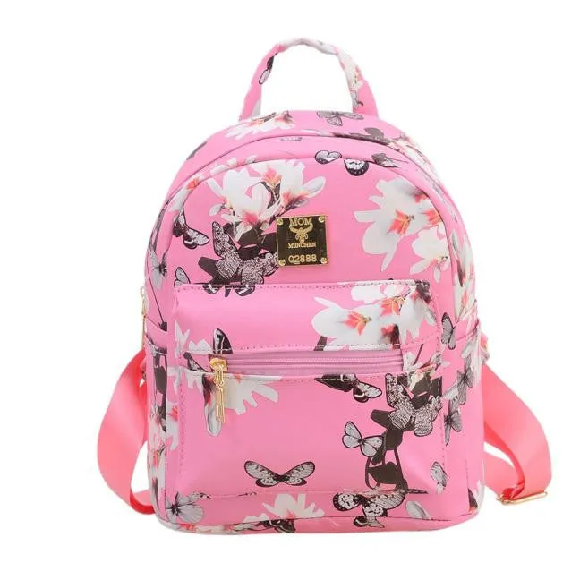 Brand new Woman Backpack Hot Sale Floral Printing Girl's School Backpacks Fashion Women's Leather Bag Gift 1pcs