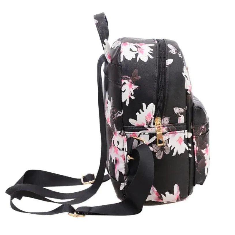 Brand new Woman Backpack Hot Sale Floral Printing Girl's School Backpacks Fashion Women's Leather Bag Gift 1pcs