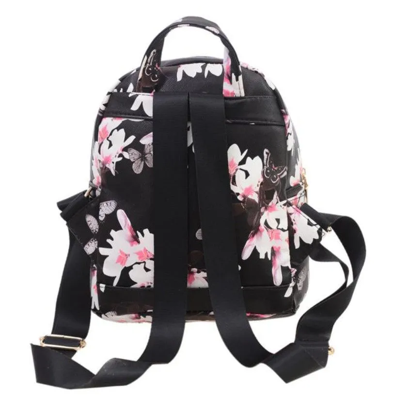 Brand new Woman Backpack Hot Sale Floral Printing Girl's School Backpacks Fashion Women's Leather Bag Gift 1pcs