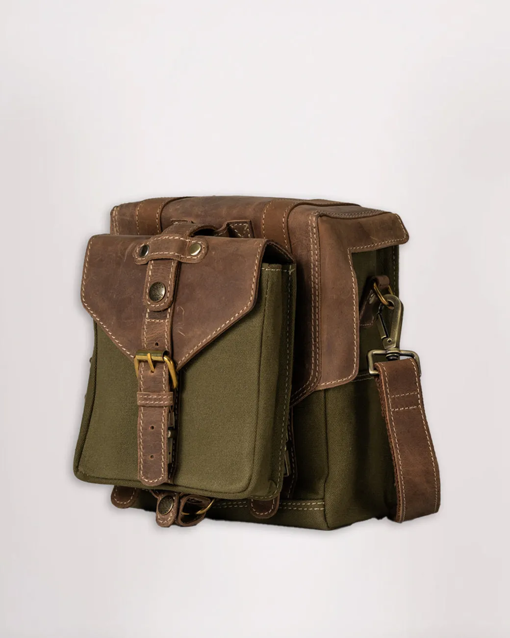 Canvas & Leather Tank Bag - Small