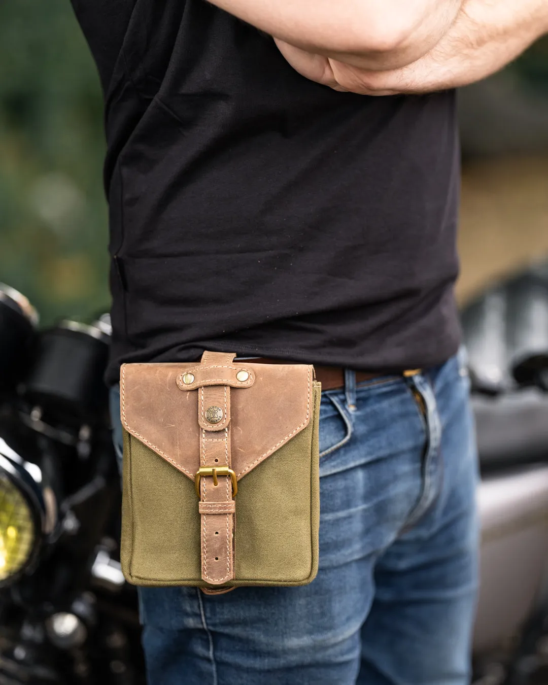 Canvas & Leather Tank Bag - Small