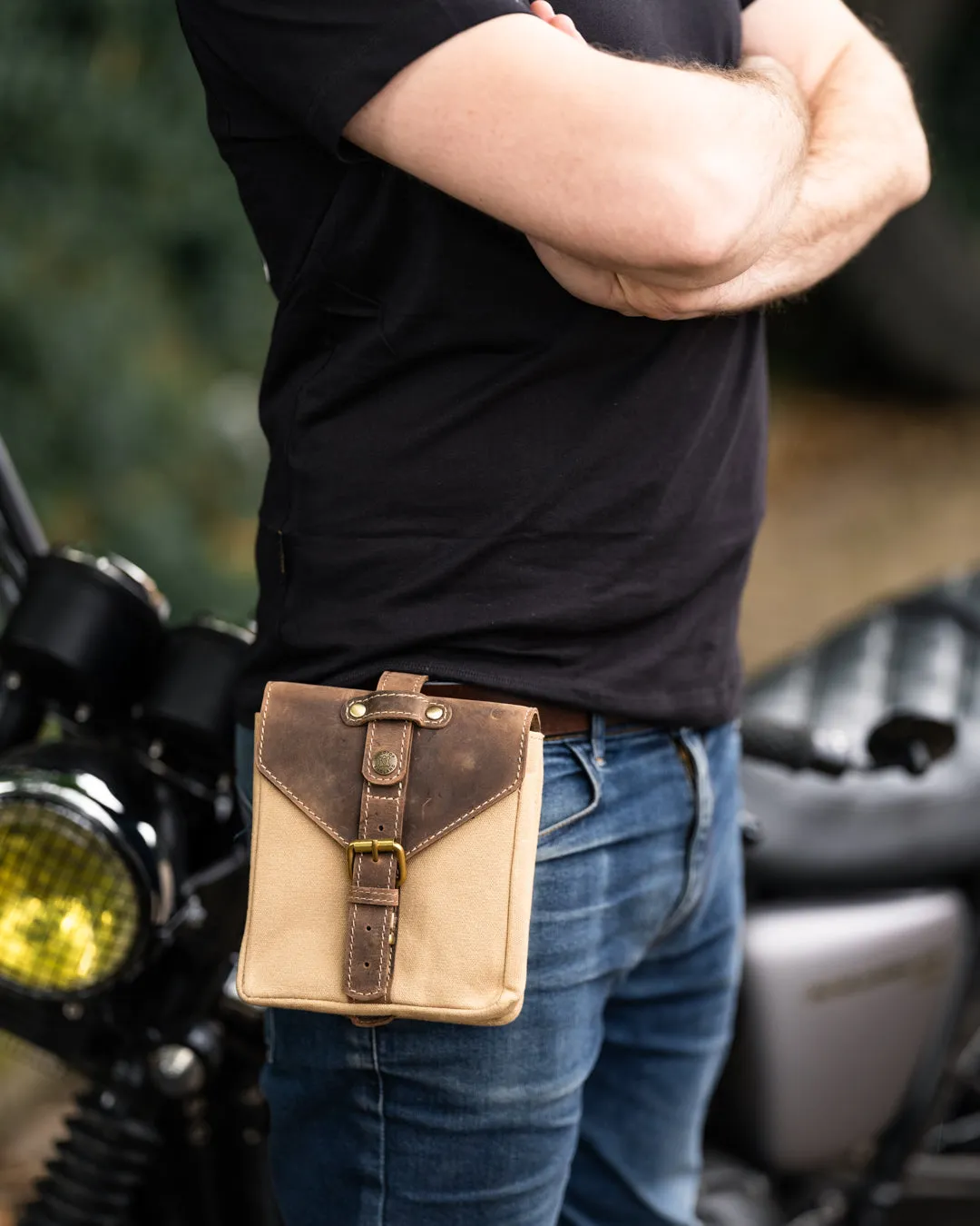 Canvas & Leather Tank Bag - Small