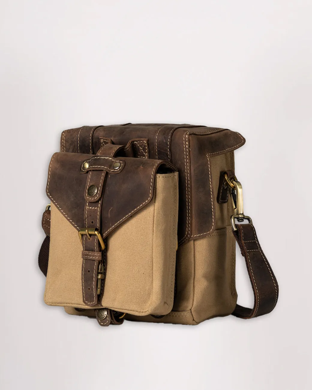 Canvas & Leather Tank Bag - Small