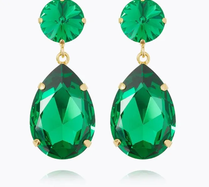 Caroline Svedbom Perfect Drop Earrings Majestic Green