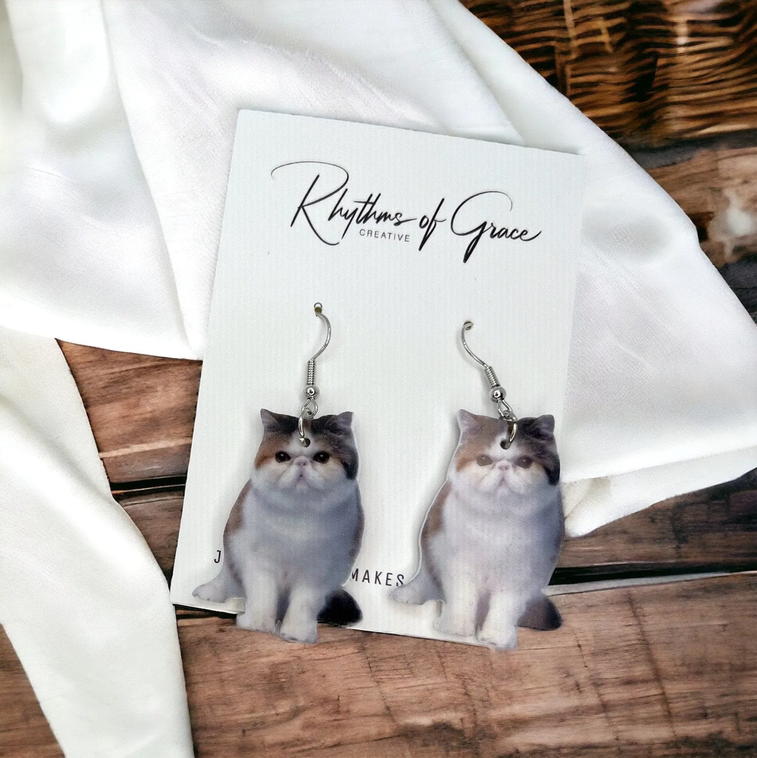 Cat Earrings - Cat Jewelry, Handmade Earrings, Handmade Jewelry, Animal Earrings, Cat Mom, Animal Jewelry, Kitty Earrings, Kitten, Feline