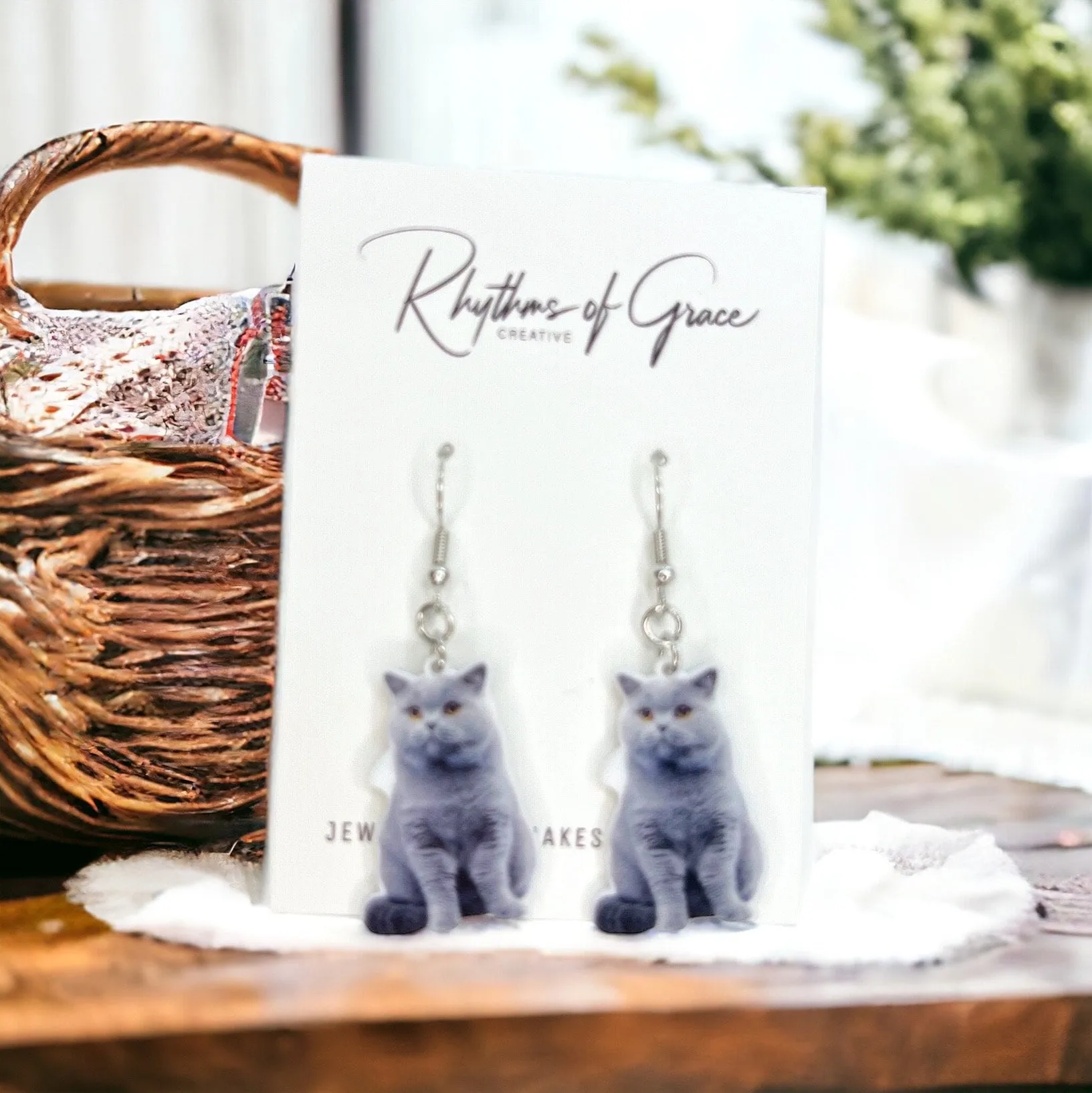 Cat Earrings - Cat Jewelry, Handmade Earrings, Handmade Jewelry, Animal Earrings, Cat Mom, Animal Jewelry, Kitty Earrings, Kitten, Feline