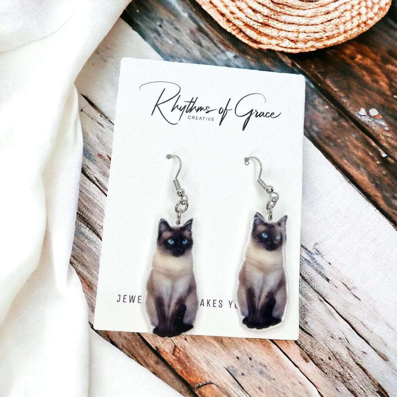 Cat Earrings - Cat Jewelry, Handmade Earrings, Handmade Jewelry, Animal Earrings, Cat Mom, Animal Jewelry, Kitty Earrings, Kitten, Feline