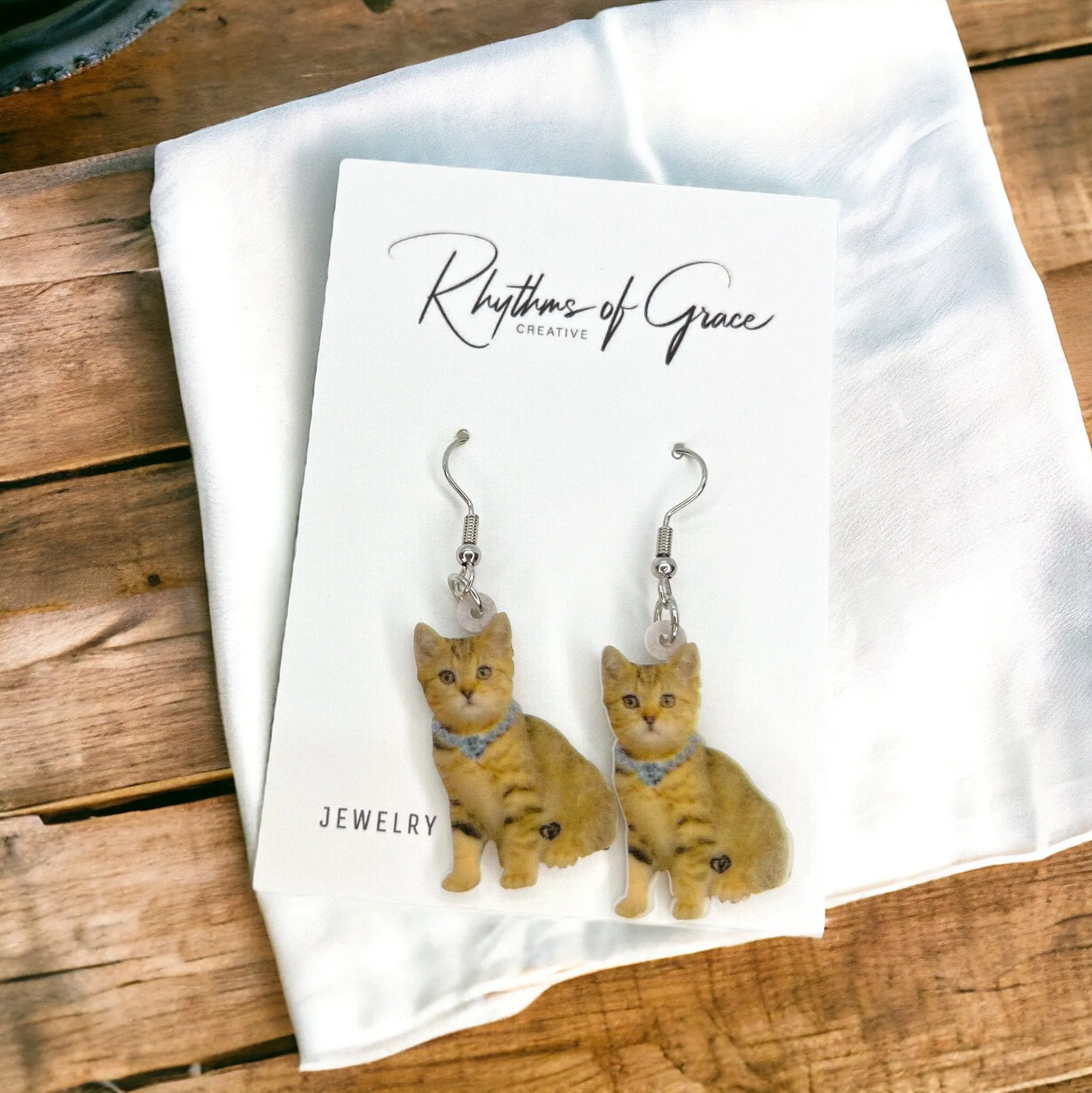 Cat Earrings - Cat Jewelry, Handmade Earrings, Handmade Jewelry, Animal Earrings, Cat Mom, Animal Jewelry, Kitty Earrings, Kitten, Feline