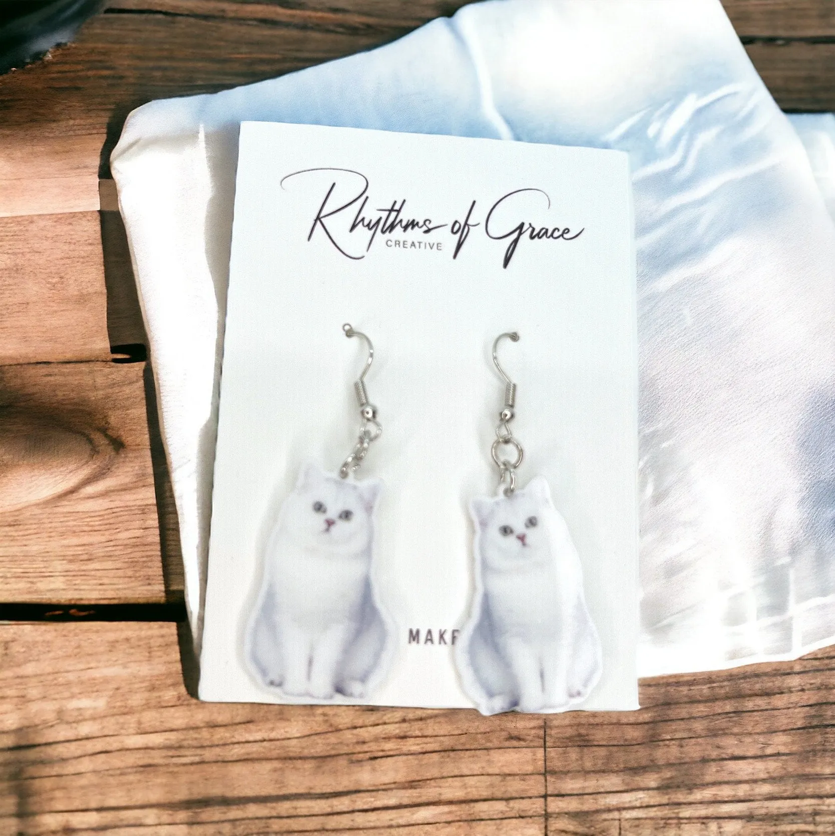 Cat Earrings - Cat Jewelry, Handmade Earrings, Handmade Jewelry, Animal Earrings, Cat Mom, Animal Jewelry, Kitty Earrings, Kitten, Feline