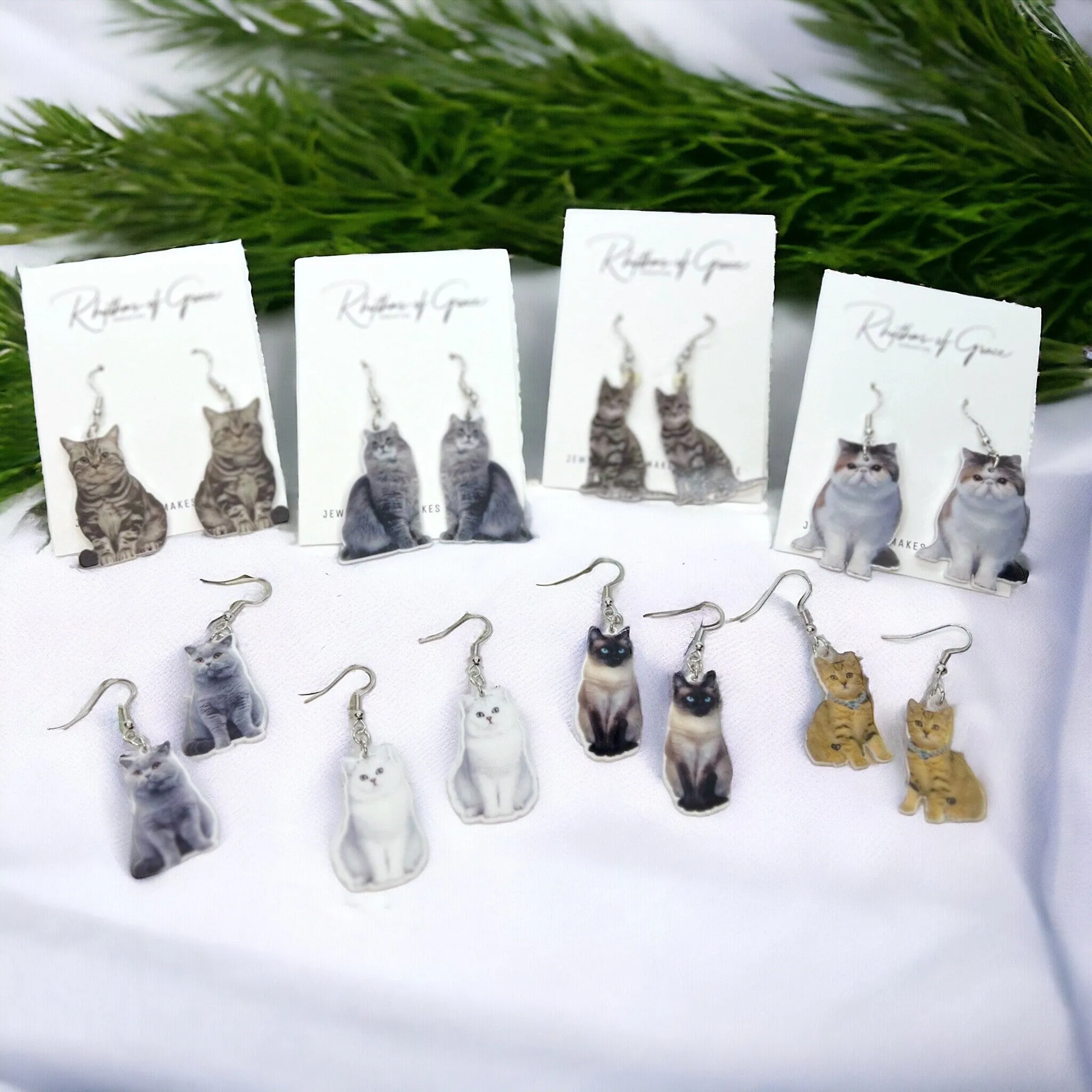 Cat Earrings - Cat Jewelry, Handmade Earrings, Handmade Jewelry, Animal Earrings, Cat Mom, Animal Jewelry, Kitty Earrings, Kitten, Feline