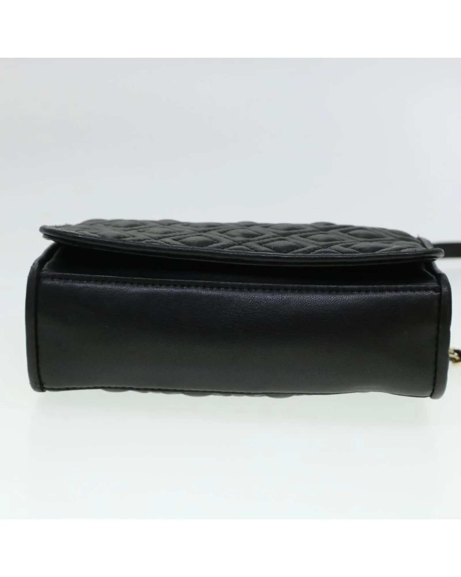 Chain Shoulder Bag Leather Black - Authenticated (Rank B)