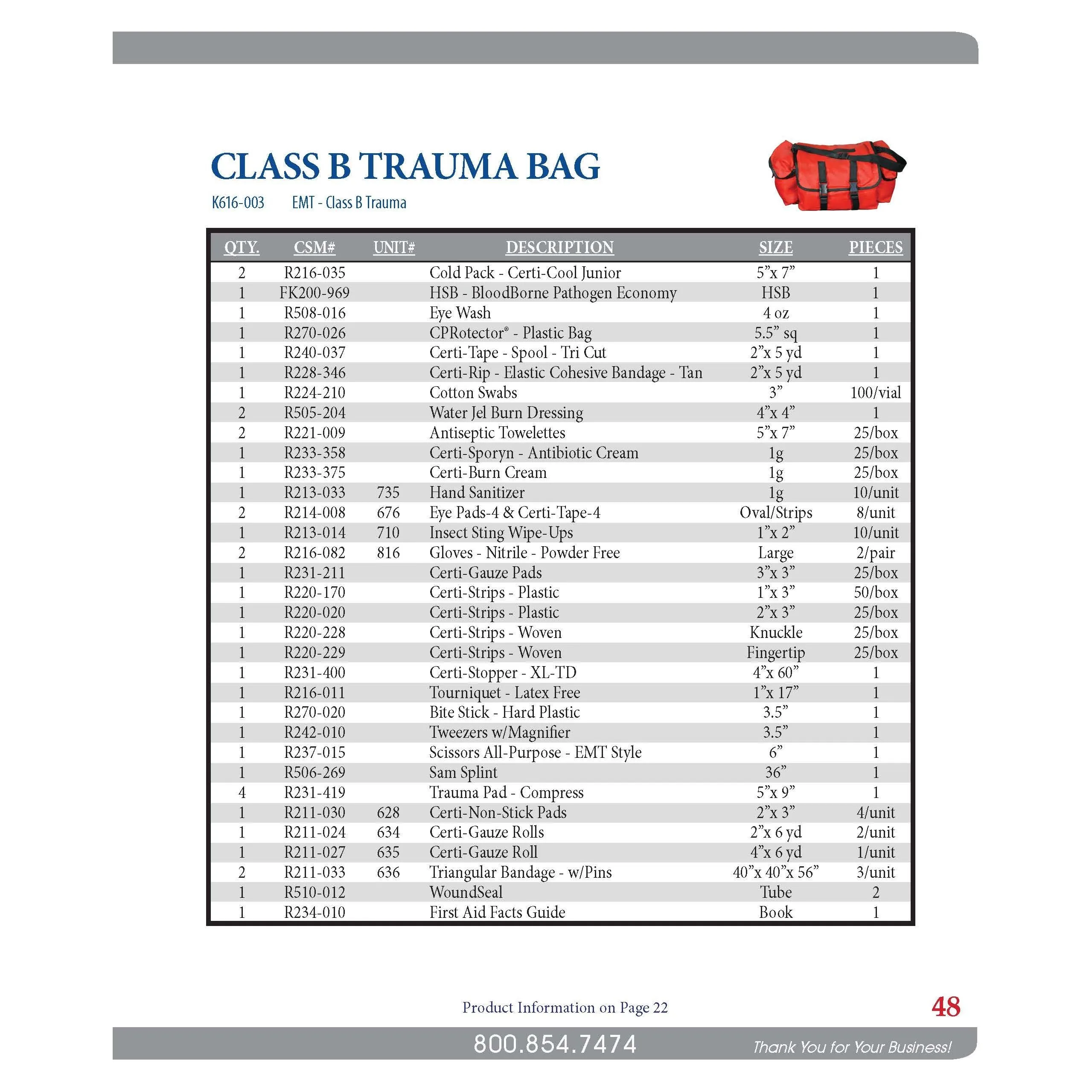 Class B EMT Trauma – Bag