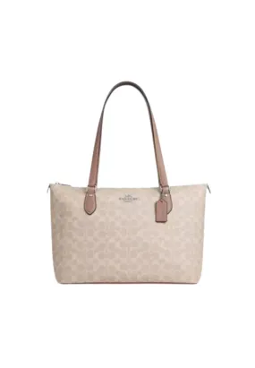 Coach Gallery Tote Bag Signature Canvas In Sand Taupe CW381