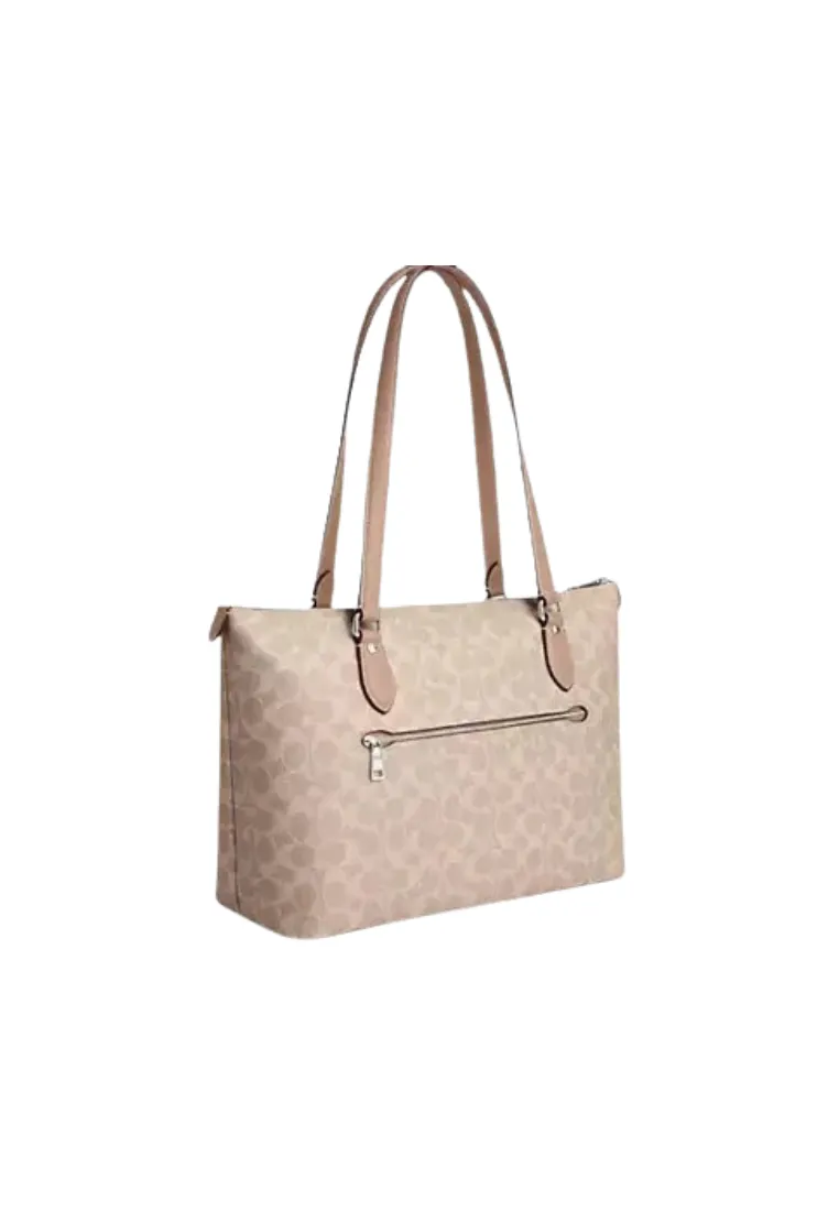 Coach Gallery Tote Bag Signature Canvas In Sand Taupe CW381