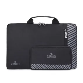 Combo: Sleek Laptop Sleeve & Multipurpose Travel Pouch | Includes Pencil Case | 15.6 inch | Black